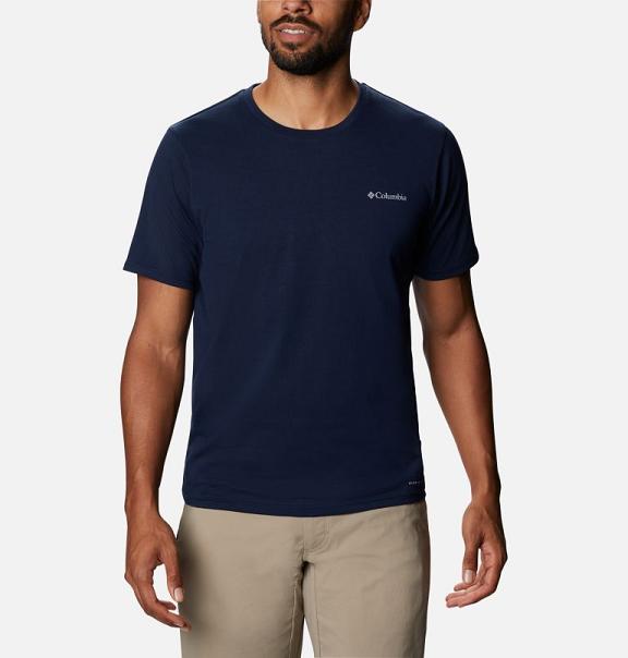 Columbia Sun Trek T-Shirt Navy For Men's NZ4689 New Zealand